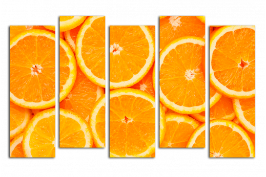 Полиптих из 5 частей Апельсиновый рай